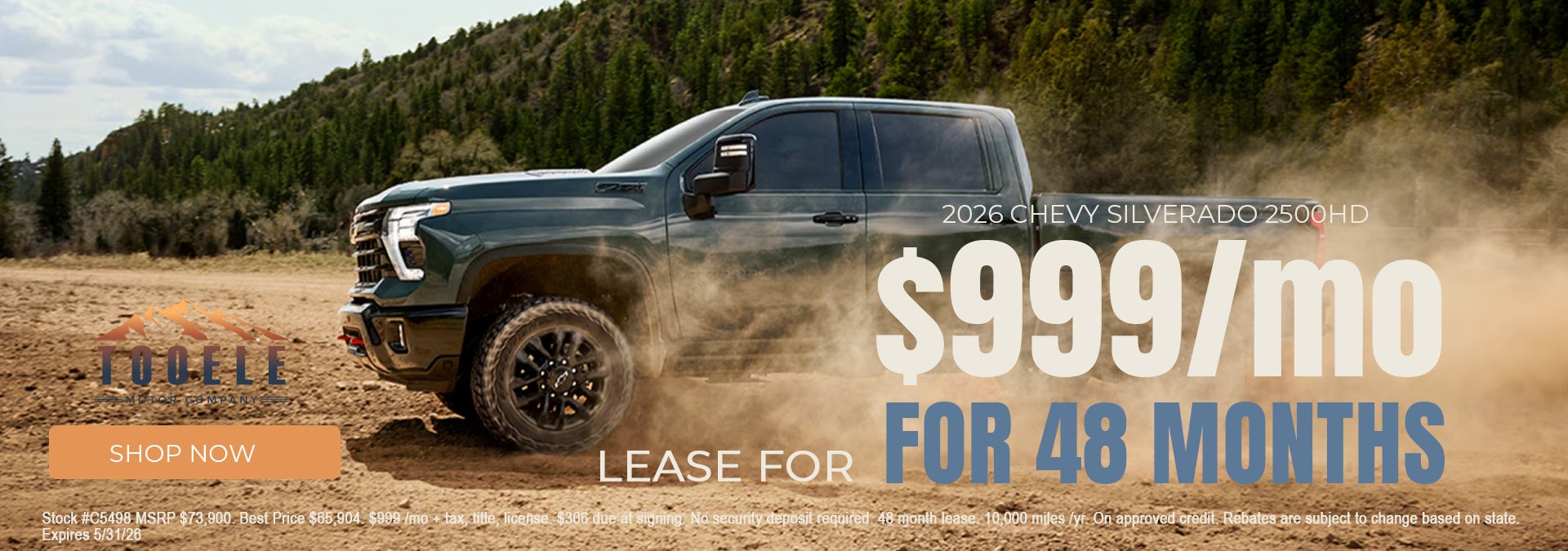 Lease a new 2026 Chevy Silverado 2500HD for only $999/mo 